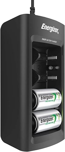 Energizer Cargador universal de recarga para baterías recargables NiMH AA, AAA, C, D y 9V