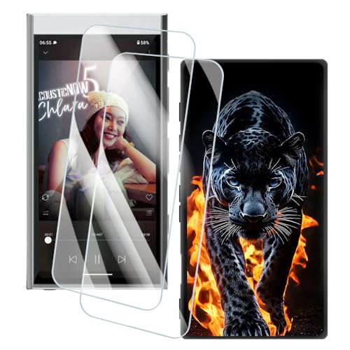 OAGELIM 2�Z�b�g �X�N���[���v���e�N�^�[ + �P�[�X HiBy Digital M300 2023 (4 �C���`) �Ƃ̌݊������� �A�[�e�B�X�e�B�b�N�J�X�^���v�����g�J�o�[�Ƌ����K���X�t�B���� �X�N���b�`�h�~ (�`�[�^�[)