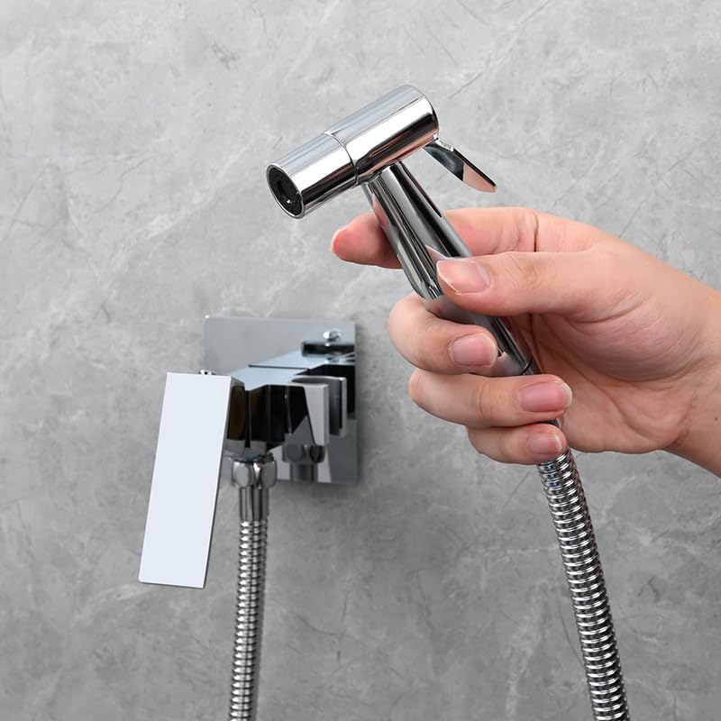 Handheld Bidet Sprayer Kit Bidet Toilet Sprayer to Connect Wash Basin All Copper Hot and Cold Mixed Chrome Single Mode (Chrome Single Mode)