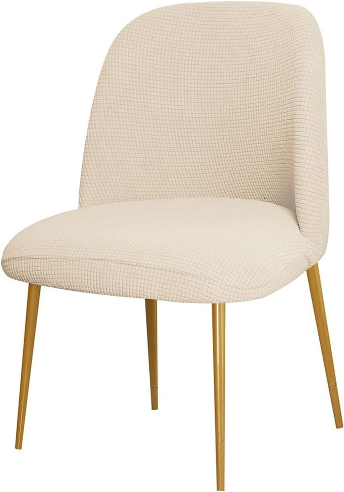 Curved Back Dining Chairs Cover 1/2/4/6 PCS Stretch Semicircle Back Chair Slipcovers Reusable Kitchen Chair Protector Case Hotel Banquet Stool Cover With Elastic Bottom (Color : Beige, Size : 6PCS)