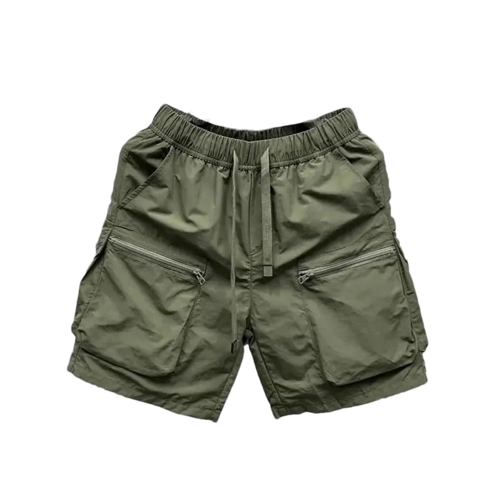 Short cargo taille haute extensible avec cordon de serrage solide et coupe ample - 7
