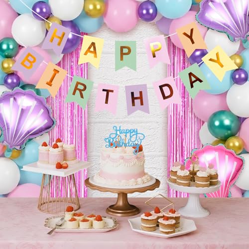 Under the Sea Birthday Decorations for Girls - Complete Party Kit with Happy Birthday...