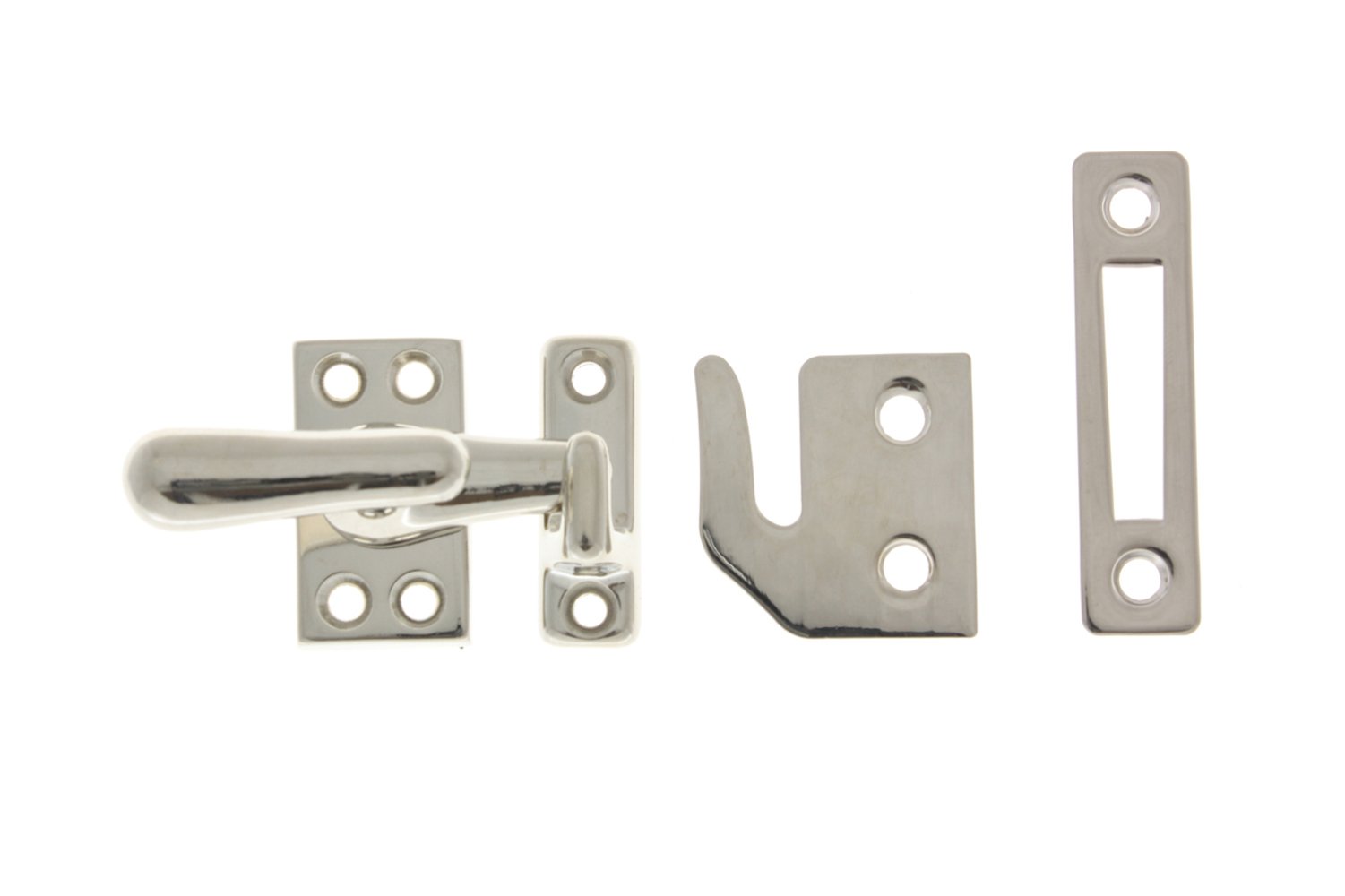 idh by St. Simons 21013-014 Professional Grade Quality Genuine Solid Brass Small Casement Fastener, Bright Nickel