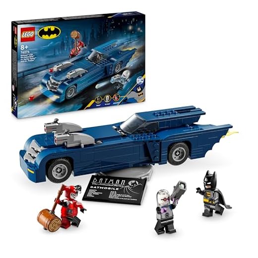 LEGO DC Batman: Batman im Batmobil vs. Harley Quinn und Mr. Freeze, Spielzeug-Auto aus der Zeichentrickserie für Kinder, Geschenk für Jungen und Mädchen ab 8 Jahren 76274