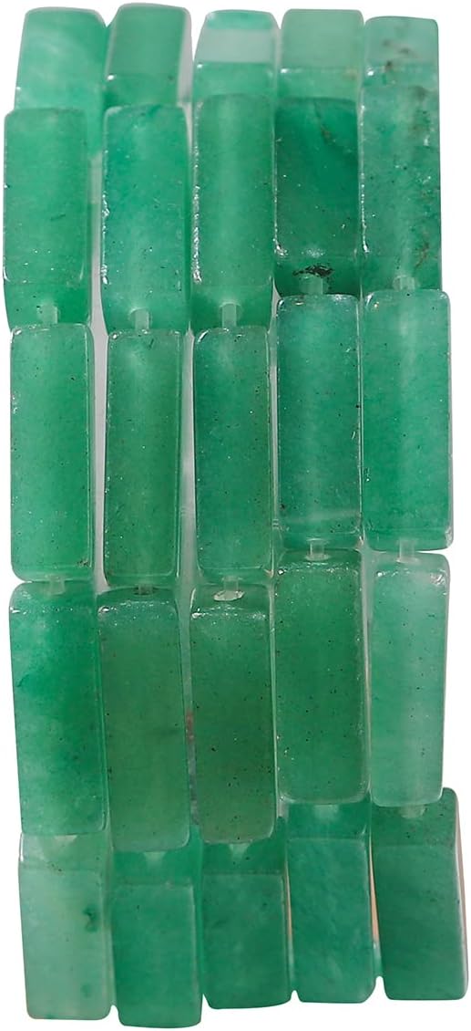 Natural Green Aventurine Tube Beads 13x4mm 30pcs Rectangle Loose Semi Gemstone Beads for Jewelry Making Design