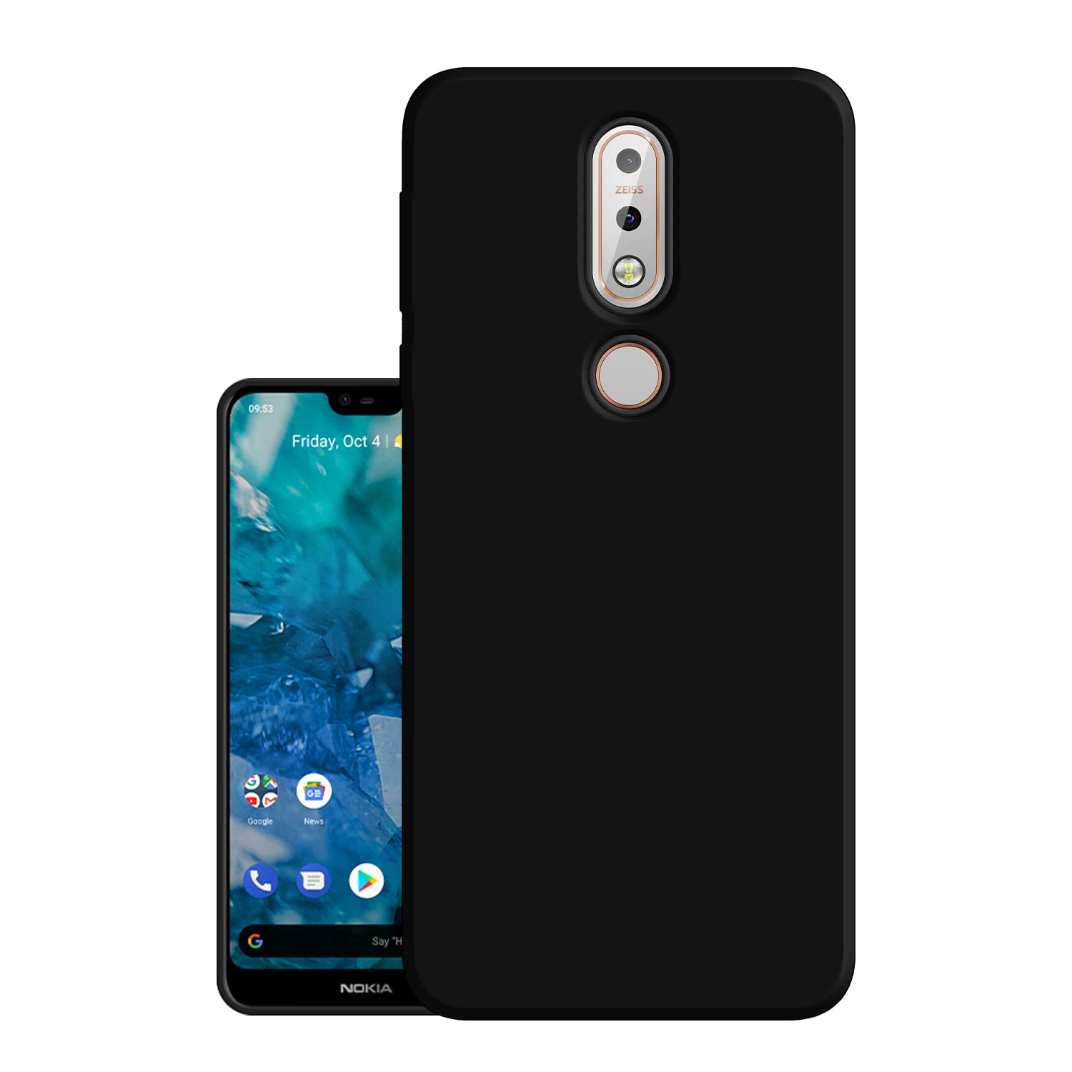 HELLO ZONE Exclusive Matte Finish Soft Back Case Cover for Nokia 7.1 - Black (B0BZ8NTM45) Amazon Price History, Amazon Price Tracker