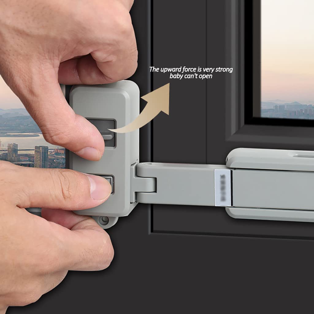 Restrictor de ventana,cerradura de seguridadCerraduras restrictivas de ventana for niños,Cerradura de seguridad for ventanas,Cerraduras de ventanas Seguridad for niños Sin taladrar,Restrictores de gui
