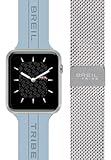 Breil E0667 WSmartwatch SBT-X, con Doppio Cinturino Intercambiabile in Silicone Rosa con Pattern Tribe e in Maglia Mesh Silver, Cassa Nera, Connettività Bluetooth, Chiusura ad Ardiglione