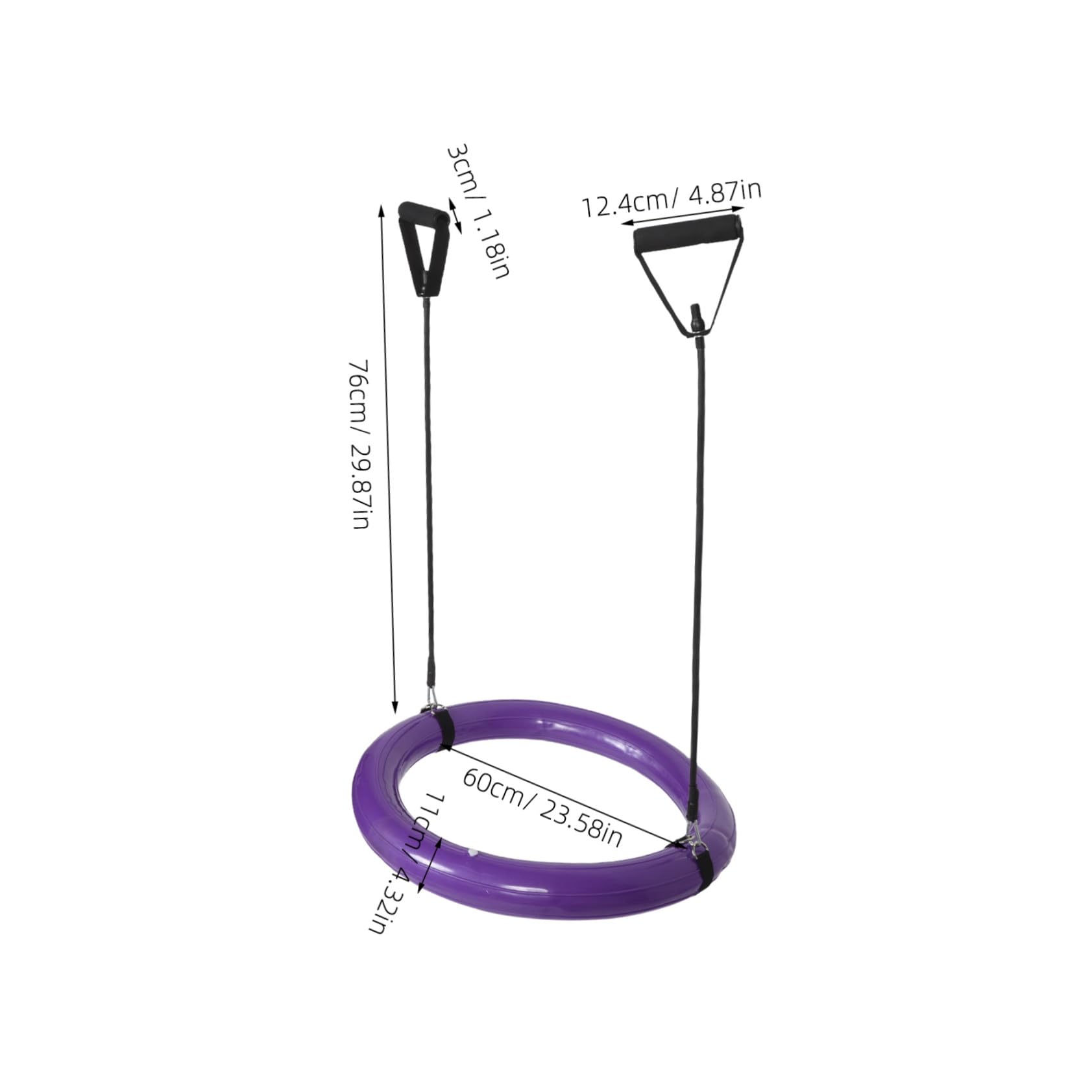 Sosoport Supporto per Palla da Yoga, Anello 60cm in PVC, 1 Pezzo | Base Stabile Ispessita, con Maniglia, Uso Home Gym e Attività All'aperto, Design Porpora Vivace