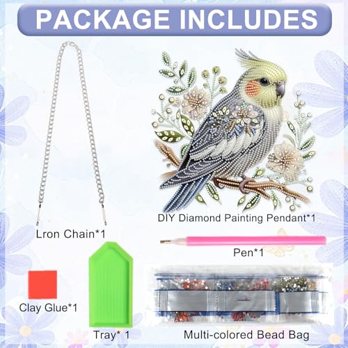 Image of AiYuanzsh Large Diamond Art Suncatcher Hanging Kit Parrot with Flowers, Special Shaped Diamond Painting Ornament for Adults, Colorful DIY Window & Wall Decoration, Crystal Diamond Art Kit