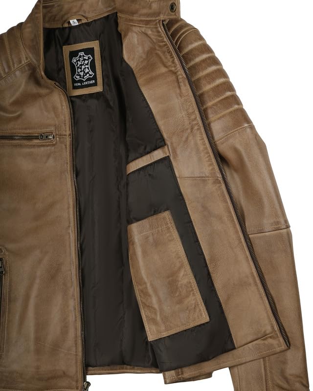 Image of Decrum Real Lambskin Mens Leather Jacket