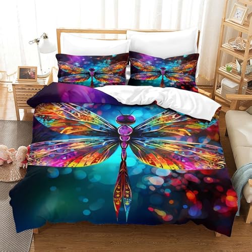 Housse de couette libellule 3D en microfibre premium de haute qualité - 3