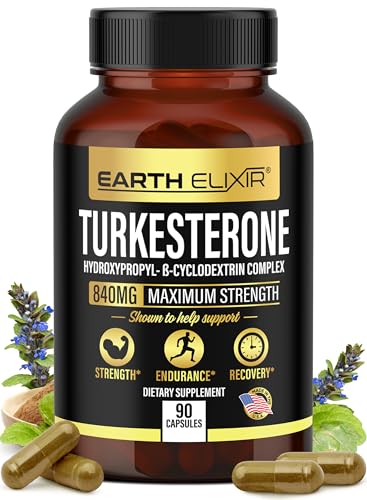 Turkesterone 840 mg – Natural Testosterone Support - 100% Pure Turkesterone Supplement for Men & Women - Ajuga Turkestanica Extract - Made in USA & 3rd Party Tested for Strength, Energy & Vitality