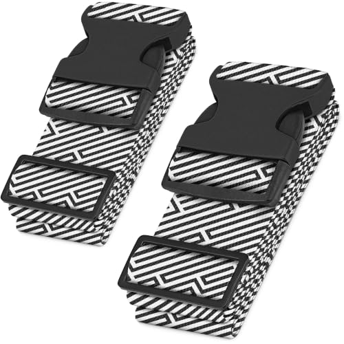 Image of Hero Luggage Straps for Suitcases (2-Pack) Heavy-Duty Adjustable Luggage Belt with Duraflex Buckle & Built-in Luggage Tag - Checked Bag & Carry-on Travel Essentials