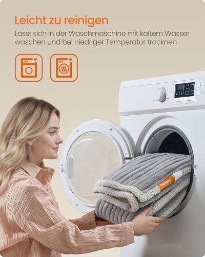 Feandrea Hundedecke, wasserdichte Decke, XXL, 203 x 152 cm, für große, extra große Hunde, beidseitig verwendbar, Hundesofa waschbar, Taubengrau-hellgrau PPB038G01