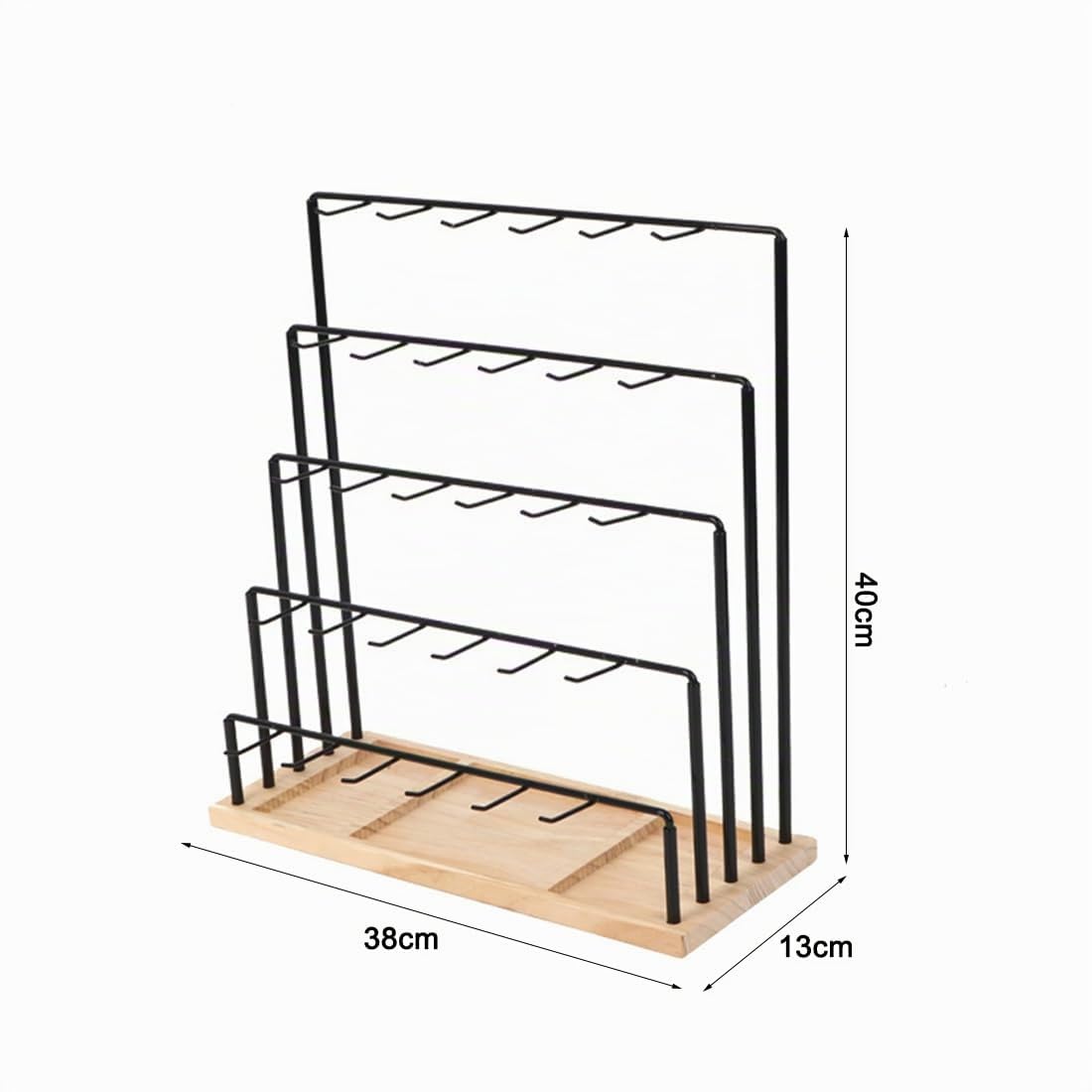 Ohrring Display Stand für den Verkauf, Ohrring Rack Display Holder, 5 Tiers Jewelry Display für Verkäufer (Schwarz, 5 Tiers)
