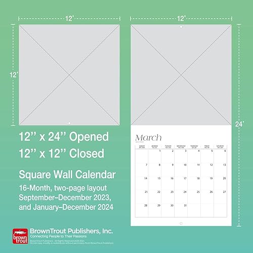 Miniatura 6 de Aurora Borealis Les aurores boréales 2024 12 x 24 Inch Monthly Square Wall Calendar Foil Stamped Cover EnglishFrench Bilingual BrownTrout USA