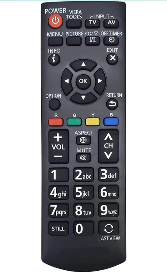 Image of BLACKSHEEP Compatible with Panasonic Tv Remote with Part Number N2QAYB001116 Suitable for Specific Model's TH-43E410H TH-32E410H TH-32F400A TH-32F400Z TH-49E410H Only, Match Key by Key FunctionalitY