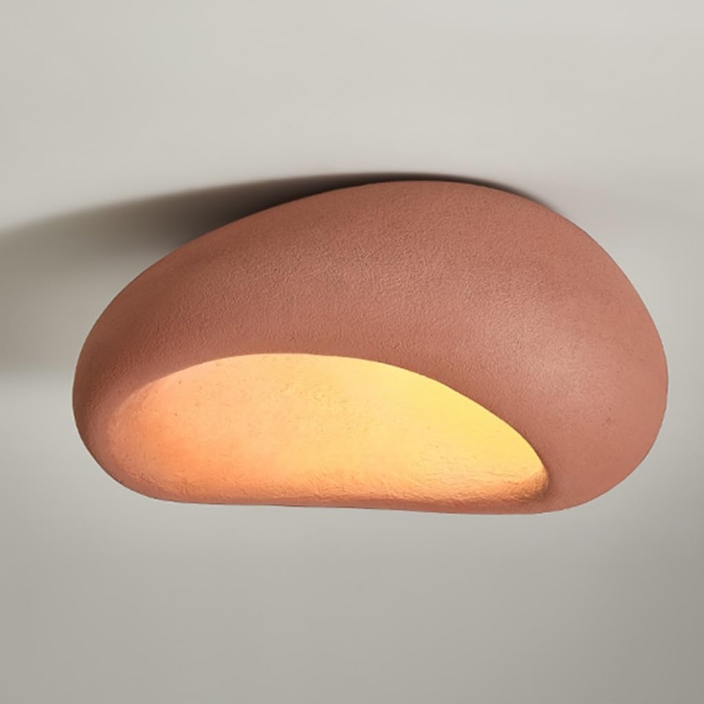KXEcoLife Creative Simulated Stone Pendant Light Fixture, E27 Ceiling Lamp, Resin Shade for Dining Room, Living Bedroom – Modern Decorative