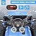 MINIATURE MOTORS 12V Kids Electric Ride on Truck Car Remote Control, Twin 35W Motors 3.5MPH Max Speed, Bluetooth USB Music Player, 4 Wheels Suspension LED Lights Safety Belt, Gift for Boy & Girl-Blue