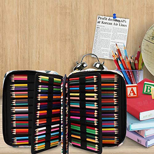 Ovakia 220 Slot Colored Pencil Case Pen Bag With Zipper For Student Artist Storage Organizer For Watercolor Pencil Gel Pen Marker Highlighter Large Capacity Handy Pencil Holder(Watercolor Flower) #TOP6