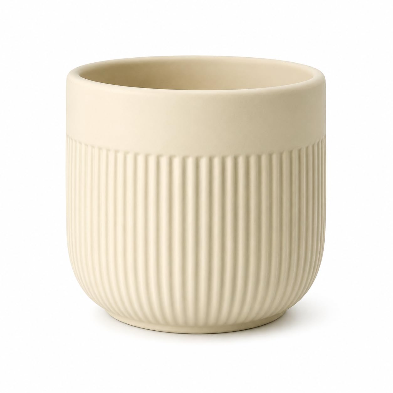Ceramic Plant Pot for Indoor Plants | Decorative Flower Pot for Home & Office Desk | Modern Planter for Succulents, Cactus & Small Plant-Beige-picture-11