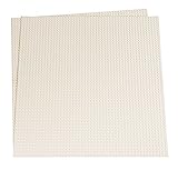 Classic Baseplates for Building Bricks by Strictly Briks | 100% Compatible with Major Brands | Building Bases for Tables, Mats and More! | 2 Base Plates in White 15.75