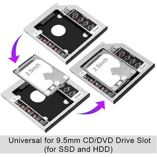 Lecteur CD/DVD 9,5 mm boîtier pour travailler avec deux disques - 3