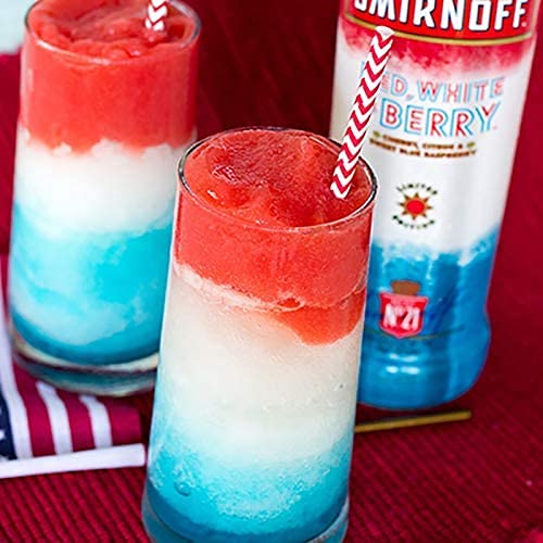 Alink Biodegradable Red Paper Straws Bulk - 100 Dots/Stripes/Waves Straws For Beverage, Christmas, Holiday, Birthday, Wedding, Baby/Bridal Shower, Party And Decoration #TOP4