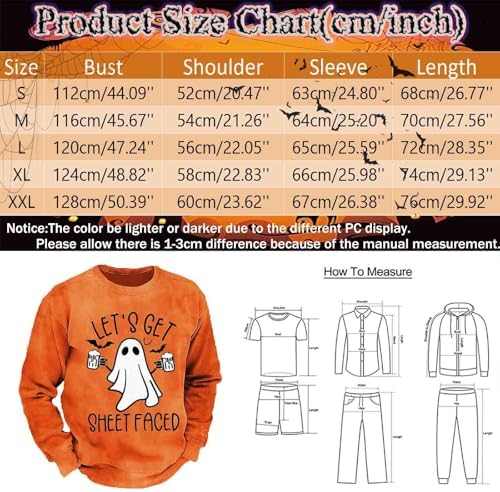RUMAOZIA Sweat à Capuche D'Halloween Pour Hommes Surdimensionné Imprimé