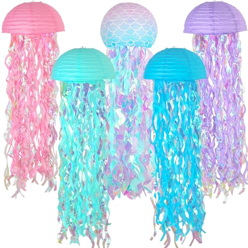 YIOTJUNL Quallen Papierlaternen 5er Set