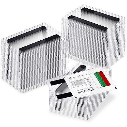 Ctosree 50 Pcs Magnetic Sign Holder Pallet Rack 5.5 x 3.5 Inches Magnetic Label Holder Clear Double Sided Window Display Frame Easy Front Opening for Window Door Office Schedule Store Home