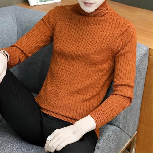 Men's Solid Casual Long Sleeve Turtleneck Sweater Knitted Ribbed Slim Fit Pullover Thermal Sweater4