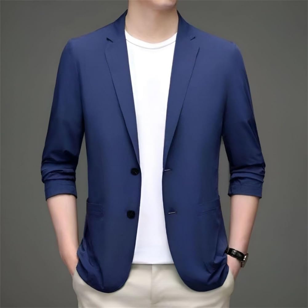 Giacca estiva leggera da uomo, leggera, sfoderata, sportiva, primaverile ed estiva, vestibilità slim fit
