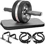 EnterSports Ab Roue à roulettes pour l'entraînement Abs - Équipement d'exercice abdominale avec 2 Pads de genou pour gymnastique à domicile, entraînement de base, équipement de fitness pour les hommes & Femmes