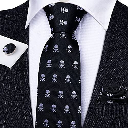 Image of Barry.Wang Fun Animal Ties for Men Designer Handkerchief Cufflink WOVEN Casual Necktie Set Festival