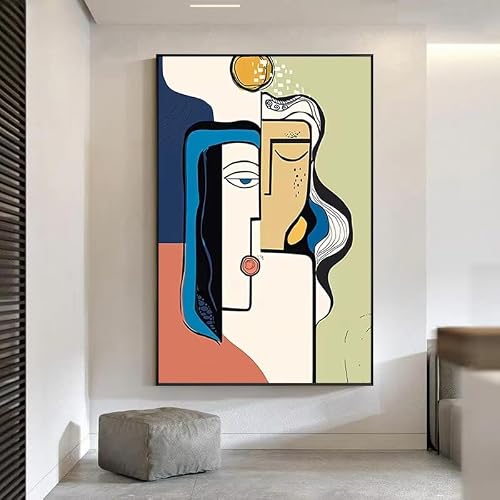 Ihhgnb Multicolor Classic Abstract Wall Art Picasso Art People Hd Canvas Print Artwork Poster Home Living Room Bedroom Decorative Painting(70X90cm(26X35in)/No Frame)