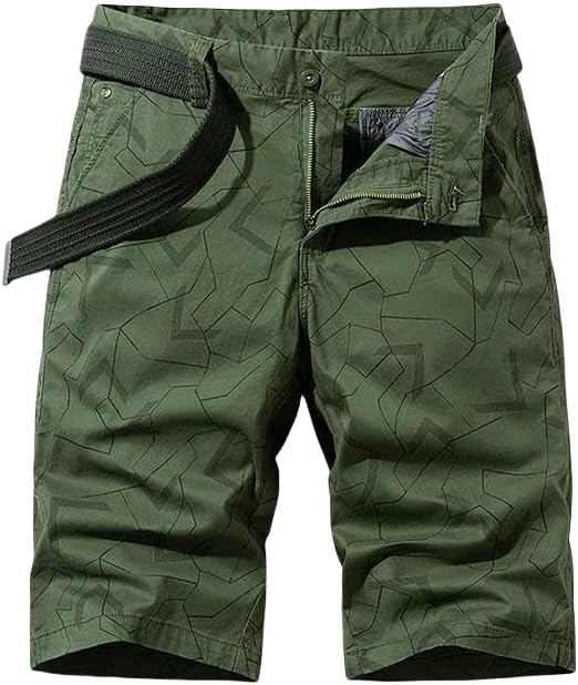 Men's Summer Solid Cotton Outdoor Cargo Leisure Shorts Buttons Straight Comfortable
