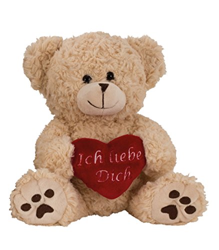 Plüschtier Bär in Creme Weiss ca. 25 cm mit rotem Herz Ich Liebe Dich Kuscheltier Stofftier Teddy