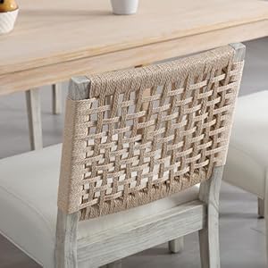 chairus upholstered Dining Chairs Set of 4, Farmhouse Dining Room Chairs Grey Kitchen Chairs with Low Woven Rope Back Wooden Side Chair for Kitchen Dinning Room Restaurant - Linen, Ivory chairus upholstered Dining Chairs Set of 4 Farmhouse Dining Room Chairs Grey Kitchen Chairs with Low Woven Rope Back Wooden Side Chair for Kitchen Dinning Room Restaurant Linen Ivory