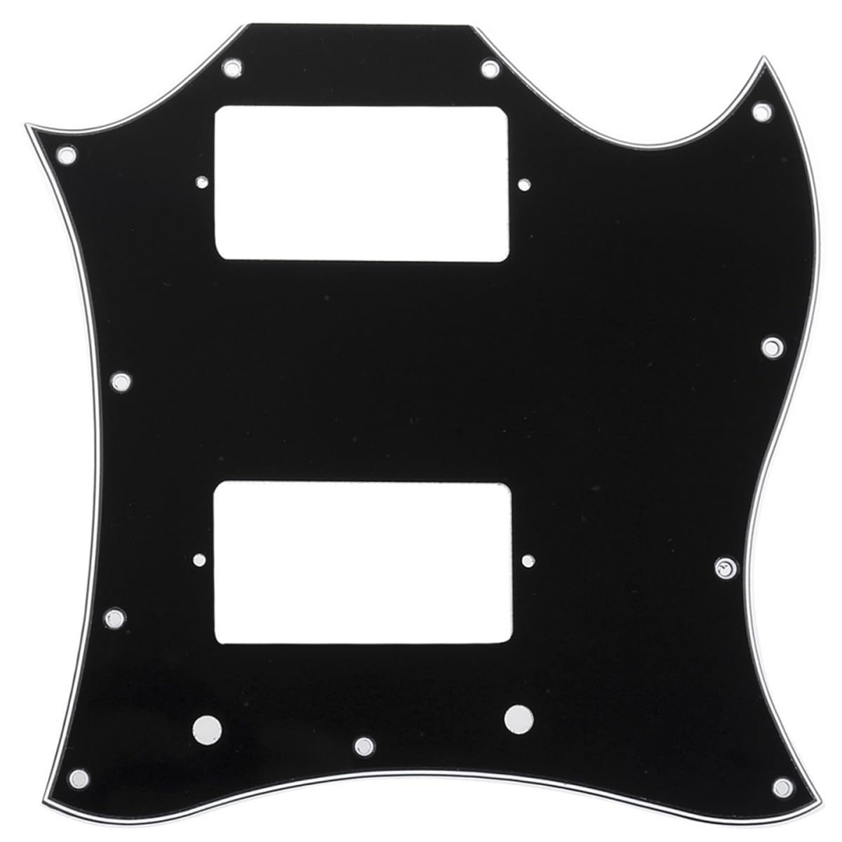 Musiclily Pro 11-Hole Large Full Face Guitar Pickguard for Import SG, 3Ply Black