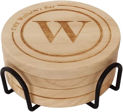 Miniatura 7 de Posavasos personalizados, posavasos grabados personalizados, posavasos de madera para bebidas, posavasos con monograma, grandes regalos para