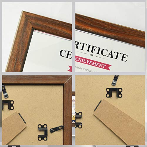 Schliersee 8.5X11 Certificate Picture Frames Diploma Document Picture Frames Tempered Glass Rustic Brown Frame Set Of 6 Pack #TOP2