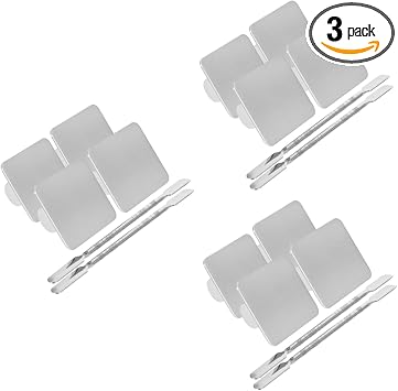 3 Sets Ring Palette Set Nail Tools for Nail Art Makeup Nail Art Palette Cosmetic Mixing Plate Makeup Plate Makeup Mixing Palette Nail Color Mixing Tray Stainless Steel Silver