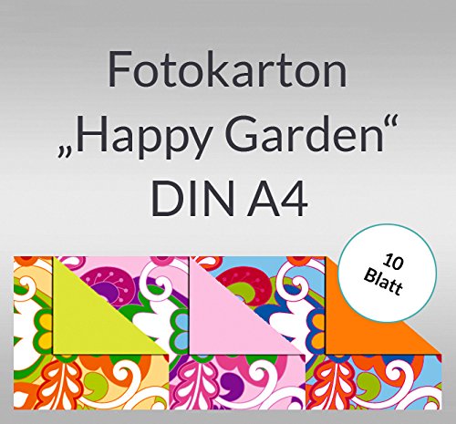 10 x Ludwig Bähr Fotokarton Happy Garden 300g/qm A4 Motiv 03