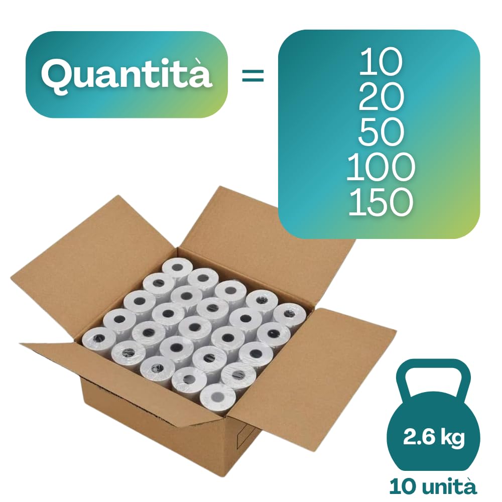 VIRSUS 50 Rotoli Carta Termica 80x80 Per Registratori Di Cassa - Omologati Fiscale - Foto 4