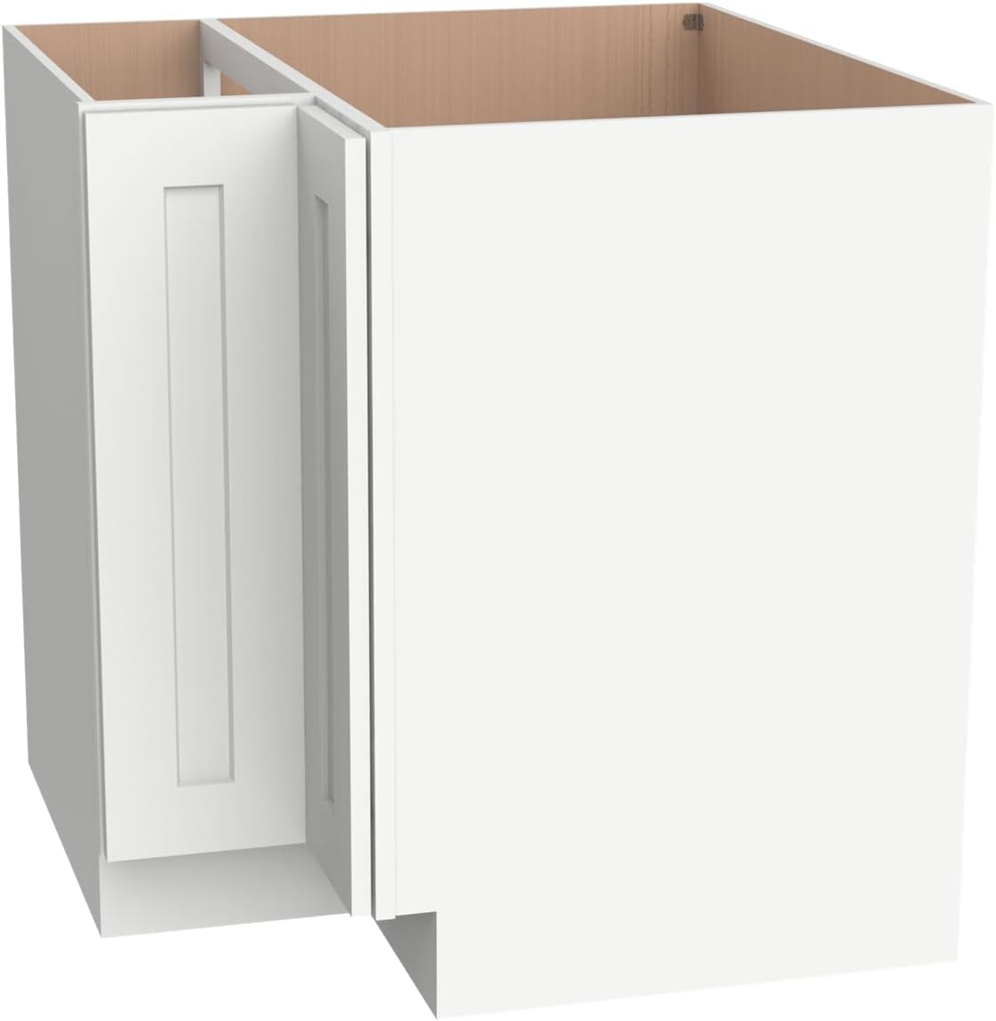 Kitchen Lazy Susan Corner Base Cabinet with Adjustable Shelf, Soft-Close Hinges, Solid Hardwood & Plywood Construction,Space-Saving RTA Storage Solution (SK-Origami White, 36" W x 24" D x 34.5" H)