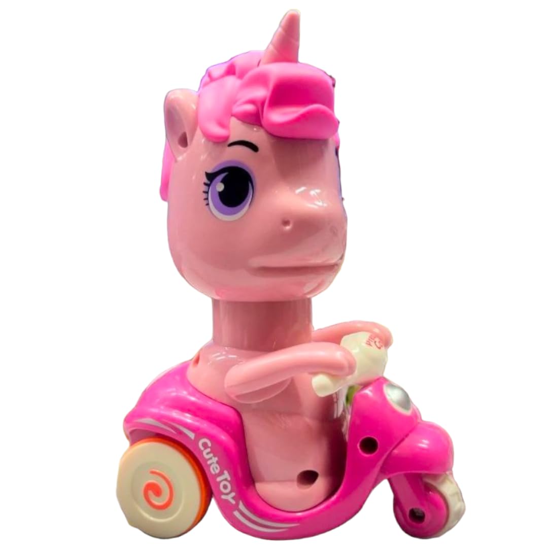 SARASI Unicorn Scooter Press and Run Forward for Kids, Press & Go [Pack of: 1] (Random Color)
