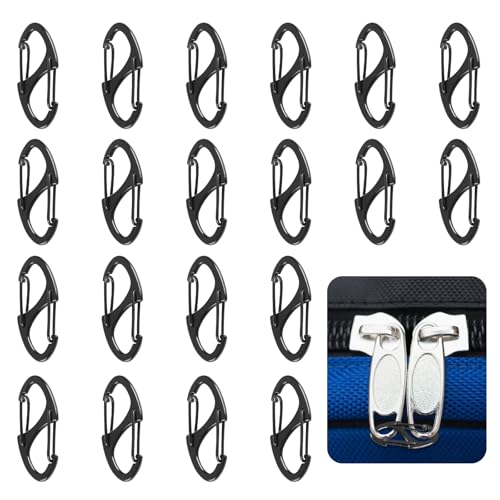 20PCS Anti Theft Zipper Clips for Backpack Luggage Purse Keychain Mini Carabiner Clip Dual Sided Spring Snap Hooks Ideal for Outdoor Camping Hiking Travel Accessories