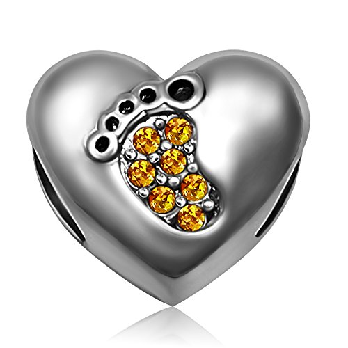 Image of JMQJewelry Feet Jan-December Womens Charms Fits Pandora Charms Bracelets